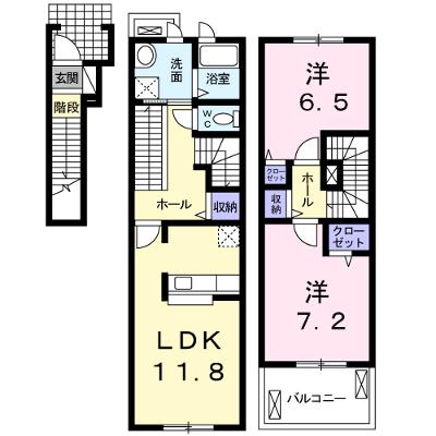 ランド　ピースＢ 206【管理NO：1-017619402-02060】 ★家具家電は申し込み後に搬入します★ ★2026年09月上旬入居可能★の外観画像