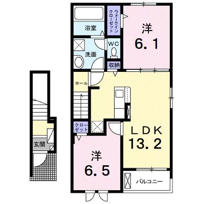 フリーデ毛呂山Ⅱ 202【管理NO：1-026683302-02020】 ★家具家電は申し込み後に搬入しますの外観画像