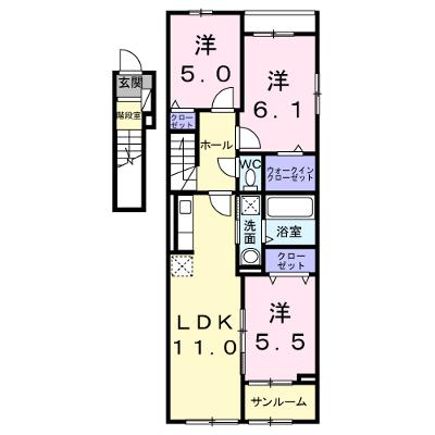 エリオス 201【管理NO：1-028224801-02010】 ★家具家電は申し込み後に搬入します★の外観画像