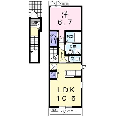 プリムローズ 201【管理NO：1-019665601-02010】 ★家具家電は申し込み後に搬入します★の外観画像