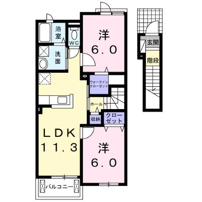 メゾン・ド・エレガンⅡ 203【管理NO：1-019178202-02030】 ★家具家電は申し込み後に搬入します★の外観画像