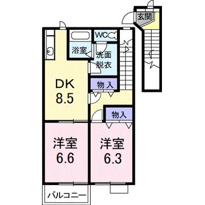 レジダンス・ヴィオレットⅡ 202【管理NO：1-011238301-02020】 ★家具家電は申し込み後に搬入します★の外観画像