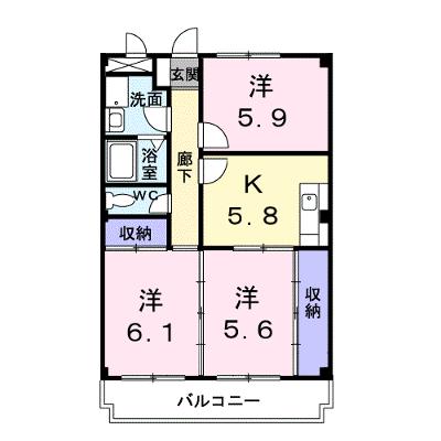 ニューマリッチ長山 301【管理NO：1-003323301-03010】 ★家具家電は申し込み後に搬入します★の外観画像