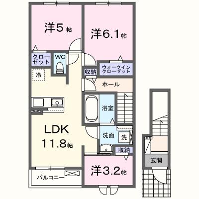 プリムローズＭ１ 202【管理NO：1-028333301-02020】 ★家具家電は申し込み後に搬入しますの外観画像