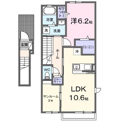 ＳＨＩＮＹＡＳＨＩＫＩ：ＡＰⅢ 201【管理NO：1-026945302-02010】 ★家具家電は申し込み後に搬入しますの外観画像