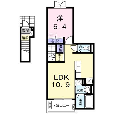 ロリエ　Ｂ 203【管理NO：1-019745202-02030】 ★家具家電は申し込み後に搬入します★の外観画像