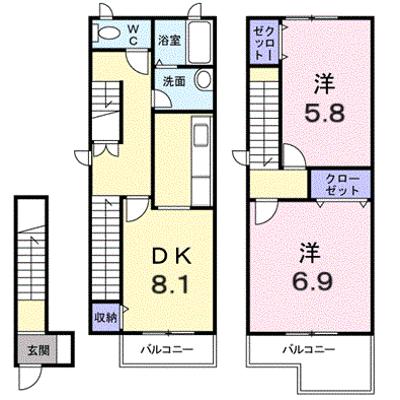 さくらヒルズⅡ 203【管理NO：1-012388801-02030】 ★家具家電は申し込み後に搬入します★の外観画像