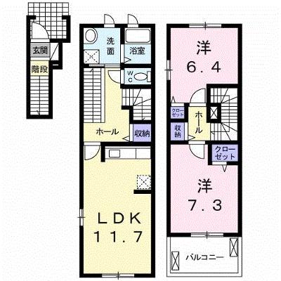 シャトン　ミョル 206【管理NO：1-019009101-02060】 ★家具家電は申し込み後に搬入します 2026年10月下旬入居可能の外観画像