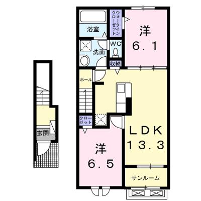 クレールＣ 204【管理NO：1-028470303-02040】 ★家具家電は申し込み後に搬入します★ ★2026年08月下旬入居可能★の外観画像