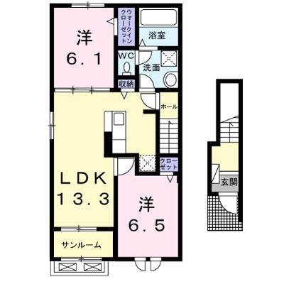 クレールＣ 201【管理NO：1-028470303-02010】 ★家具家電は申し込み後に搬入します★ ★2026年08月下旬入居可能★の外観画像