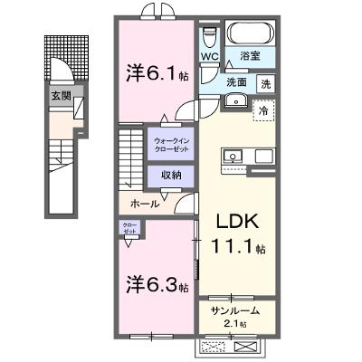 クレールＢ 202【管理NO：1-028470302-02020】 2026年08月下旬入居可能の外観画像