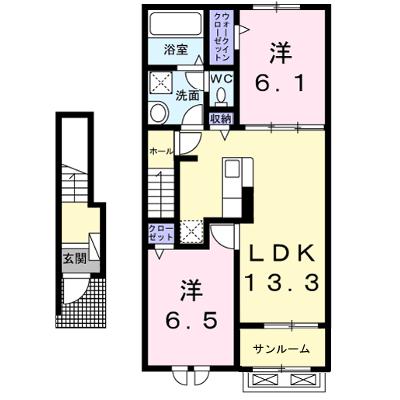 Ｋ’ｓヴィレッジ旭Ａ 204【管理NO：1-028446101-02040】 ★家具家電は申し込み後に搬入します★の外観画像