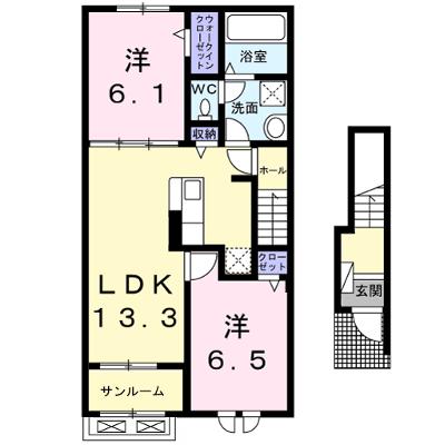 Ｋ’ｓヴィレッジ旭Ａ 202【管理NO：1-028446101-02020】 ★家具家電は申し込み後に搬入します★の外観画像