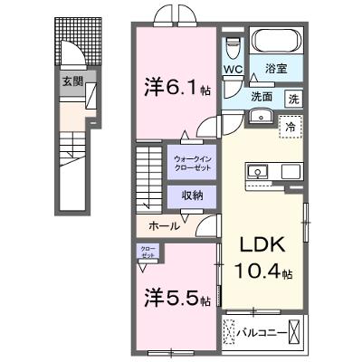 ベルウッド八街Ⅴ 201【管理NO：1-027241401-02010】 ★家具家電は申し込み後に搬入します★ ★2026年09月下旬入居可能★の外観画像