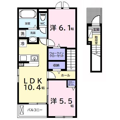 ＫｏｕｗａⅡ 204【管理NO：1-028395902-02040】 ★家具家電は申し込み後に搬入しますの外観画像