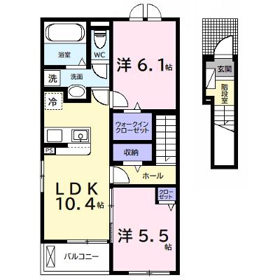 ＫｏｕｗａⅠ 202【管理NO：1-028395901-02020】 ★家具家電は申し込み後に搬入します★の外観画像