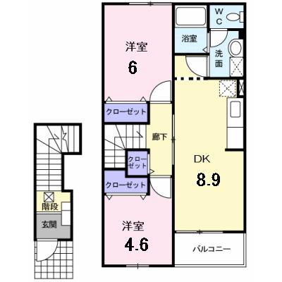 ヴィラ・アヴニールＡ 203【管理NO：1-012444901-02030】 ★家具家電は申し込み後に搬入します★の外観画像
