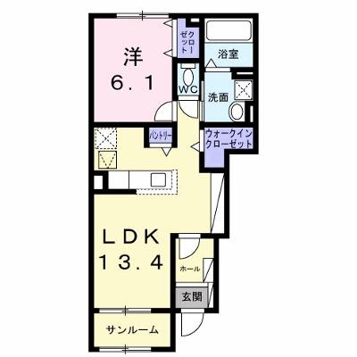 レスポワール　Ｂ 102【管理NO：1-028185102-01020】 ★家具家電は申し込み後に搬入します 2026年09月下旬入居可能の外観画像