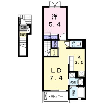フィオレンティーナ 202【管理NO：1-019462701-02020】 ★家具家電は申し込み後に搬入しますの外観画像