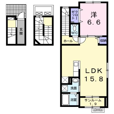 クエストＣ 301【管理NO：1-021546201-03010】 ★家具家電は申し込み後に搬入します★の外観画像
