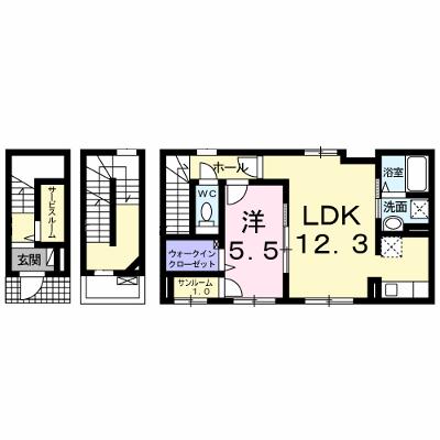 サン・プリムローズ 302【管理NO：1-021267601-03020】 ★家具家電は申し込み後に搬入しますの外観画像