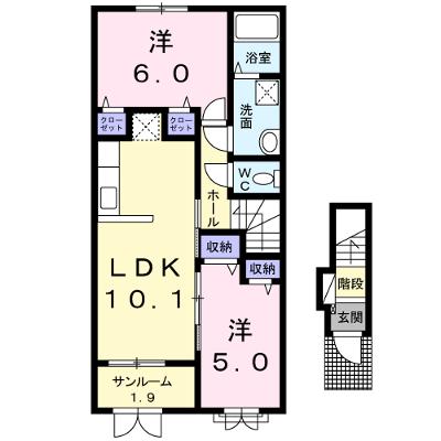 メゾン・ド・リヴィエールＢ 202【管理NO：1-022388302-02020】 2026年08月上旬入居可能の外観画像