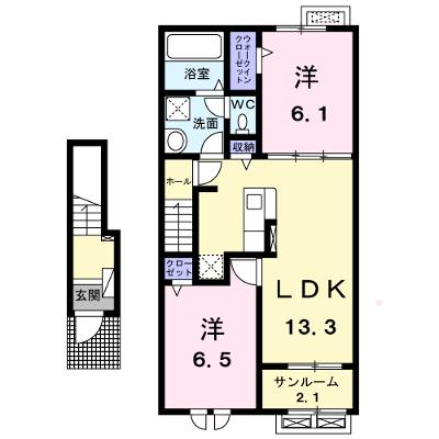 向日葵　２ 203【管理NO：1-028584702-02030】 ★家具家電は申し込み後に搬入します 2026年09月上旬入居可能の外観画像