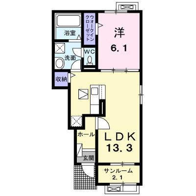 向日葵　１ 103【管理NO：1-028584701-01030】 ★家具家電は申し込み後に搬入します 2026年09月上旬入居可能の外観画像