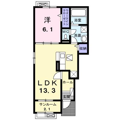 向日葵　１ 101【管理NO：1-028584701-01010】 ★家具家電は申し込み後に搬入します 2026年09月上旬入居可能の外観画像