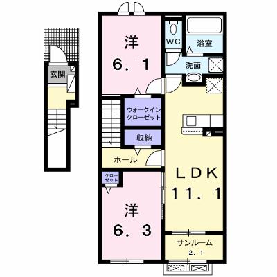 リベルタージュビフレ　Ⅰ 203【管理NO：1-027911501-02030】 ★家具家電は申し込み後に搬入しますの外観画像