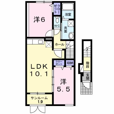 サニーフラットＡ 204【管理NO：1-019645001-02040】 ★家具家電は申し込み後に搬入しますの外観画像