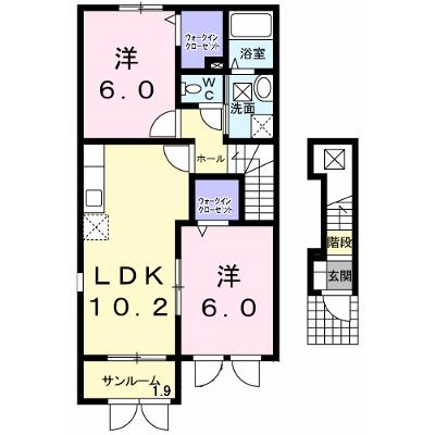 カーサ　フェリーチェⅠ 201【管理NO：1-015867901-02010】 ★家具家電は申し込み後に搬入しますの外観画像