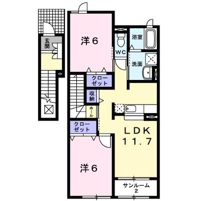 ヴィラ　ファミーユ　Ｂ 201【管理NO：1-014472202-02010】 ★家具家電は申し込み後に搬入します 2026年08月中旬入居可能の外観画像