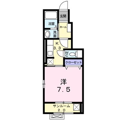 サンフィオーレＡ 103【管理NO：1-018330101-01030】 ★家具家電は申し込み後に搬入しますの外観画像