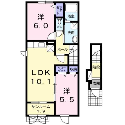 プリエ　エトワール　Ⅱ 201【管理NO：1-017768402-02010】 ★家具家電は申し込み後に搬入しますの外観画像
