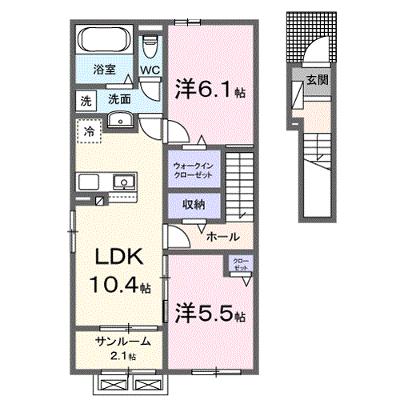 ベル　パトリ　Ｂ 203【管理NO：1-028480802-02030】 ★家具家電は申し込み後に搬入します 2026年10月上旬入居可能の外観画像
