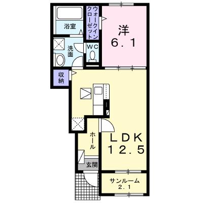 パインエコー 103【管理NO：1-026968101-01030】 ★家具家電は申し込み後に搬入しますの外観画像