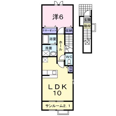 シエル・ブルーＢ 201【管理NO：1-015682602-02010】 ★家具家電は申し込み後に搬入しますの外観画像