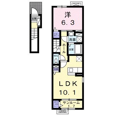 リンデンハイム　Ⅱ 201【管理NO：1-027040401-02010】 ★家具家電は申し込み後に搬入します★ ★2026年11月中旬入居可能★の外観画像
