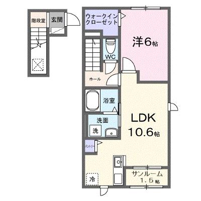 アルバーダ 201【管理NO：1-028749301-02010】 ★家具家電は申し込み後に搬入します 2026年09月下旬入居可能の外観画像