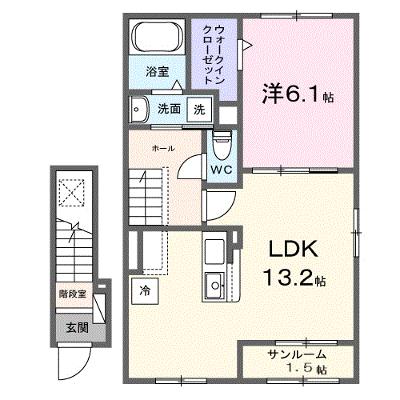 カーザ　レガーメ 202【管理NO：1-028696401-02020】 ★家具家電は申し込み後に搬入します 2026年09月上旬入居可能の外観画像