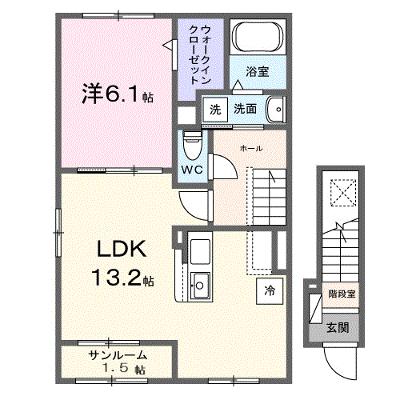 カーザ　レガーメ 201【管理NO：1-028696401-02010】 ★家具家電は申し込み後に搬入します 2026年09月上旬入居可能の外観画像