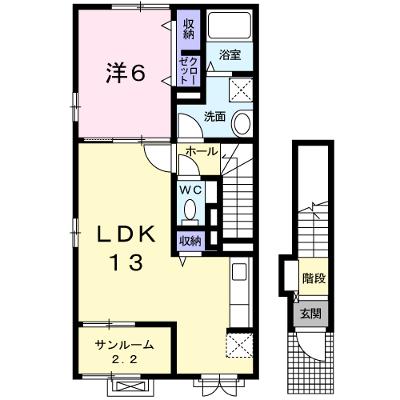ラルーチェ 201【管理NO：1-020495801-02010】 ★家具家電は申し込み後に搬入しますの外観画像