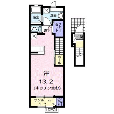 エクラ２２ 204【管理NO：1-026973301-02040】 ★家具家電は申し込み後に搬入しますの外観画像