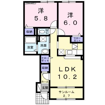 リン・デ・クリート 102【管理NO：1-019968201-01020】 ★家具家電は申し込み後に搬入します★の外観画像