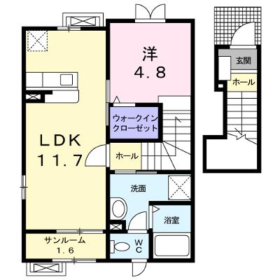 ニューシティ下堀Ⅰ 204【管理NO：1-017975401-02040】 ★家具家電は申し込み後に搬入しますの外観画像
