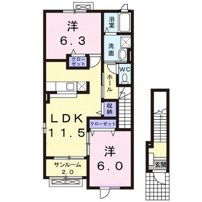 インフィニティーＢ 201【管理NO：1-015457602-02010】 ★家具家電は申し込み後に搬入しますの外観画像