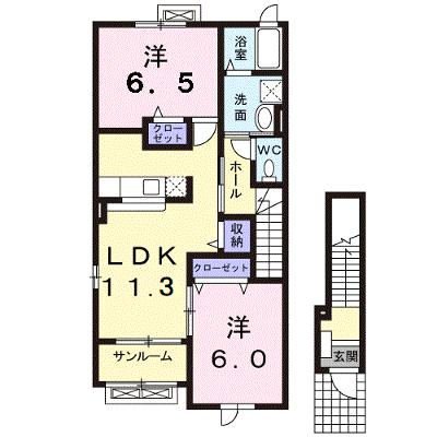 インフィニティーＡ 201【管理NO：1-015457601-02010】 ★家具家電は申し込み後に搬入しますの外観画像