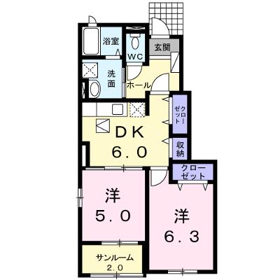 カプリスＡ 102【管理NO：1-015428101-01020】 ★家具家電は申し込み後に搬入しますの外観画像