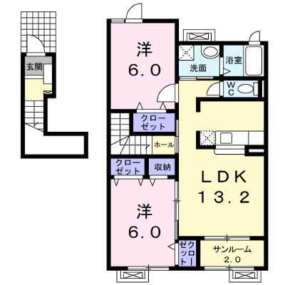 ＦＯＵＲ　ＳＥＡＳＯＮＳ　Ｂ 202【管理NO：1-015346302-02020】 ★家具家電は申し込み後に搬入しますの外観画像